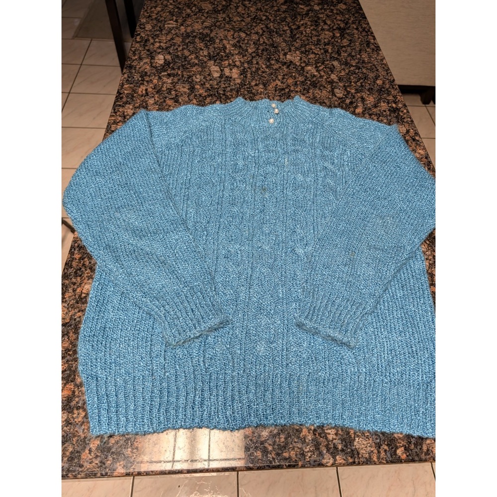 Jennifer Moore Cable Knit Womens Size XL Sweater Blue 100% Acrylic